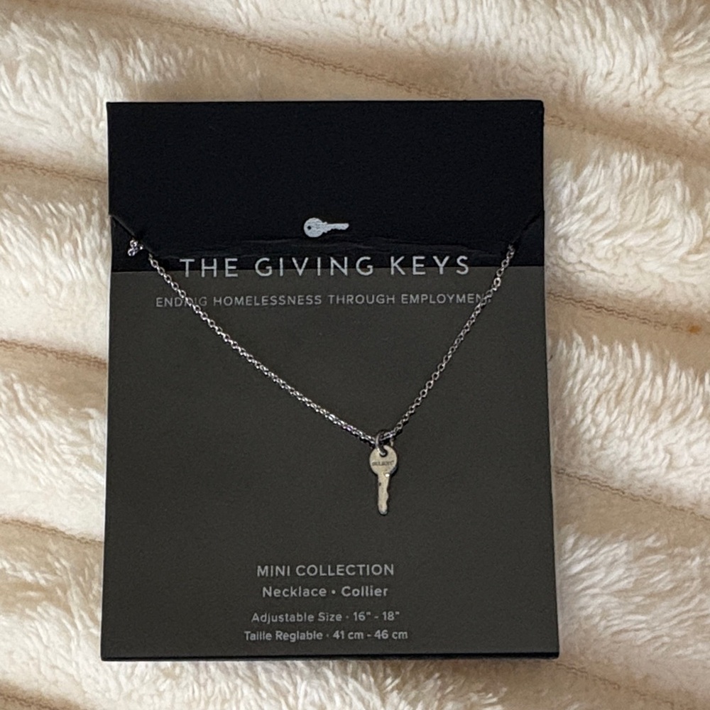 The Giving Keys Polished Silver Key Pendant Necklace